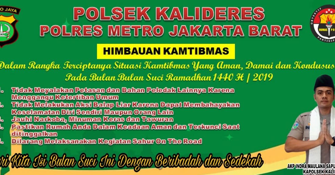 KalideresPolsek's tweet photo. Himbauan kamtibmas di bulan Ramadhan 1440 H / 2019. https://t.co/Bn15l8z5Yb