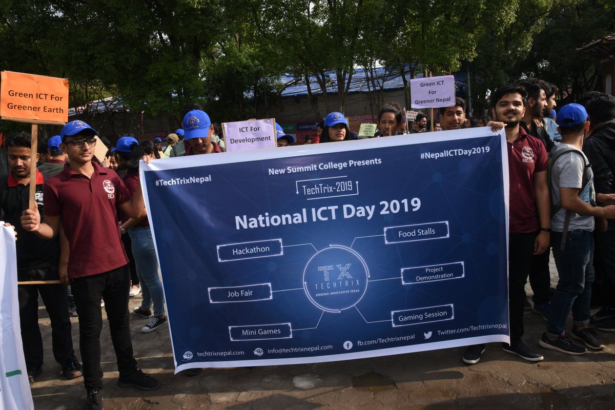 techtrixnepal's tweet photo. TechTrix-2019 team participating on National ICT Day 2019.
#TechTrixNepal 
#TechTrix2019
#ICTDay #ICT #NepalICTDay2019 https://t.co/RfE1KwCzHo
