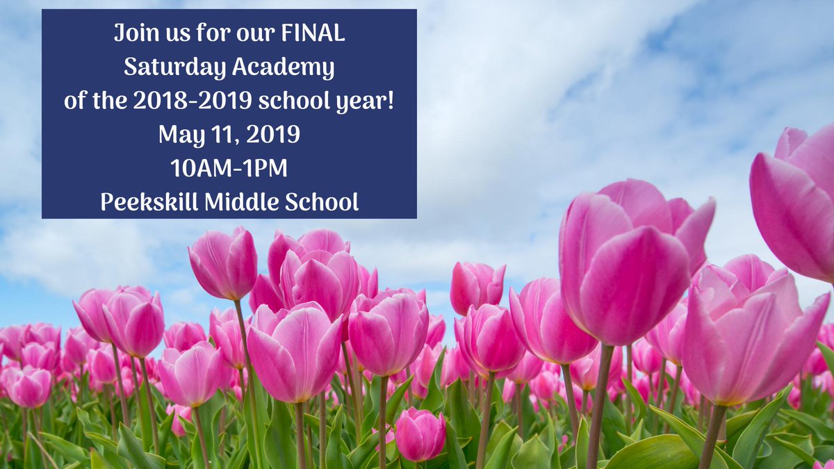 PeekskillCSD's tweet photo. Our Final Saturday Academy of the school year is 5/11 at 10AM at PKMS! Join us for a free Mother's Day brunch and celebrate with the special women in your life. There will also be outdoor activities, workshops and more! #PeekskillTogether https://t.co/FavmlHUu6X