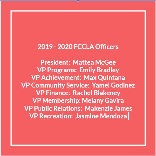 🎉🎉🎉Congrats to our new 2019-2020 Officers! 🎉🎉🎉