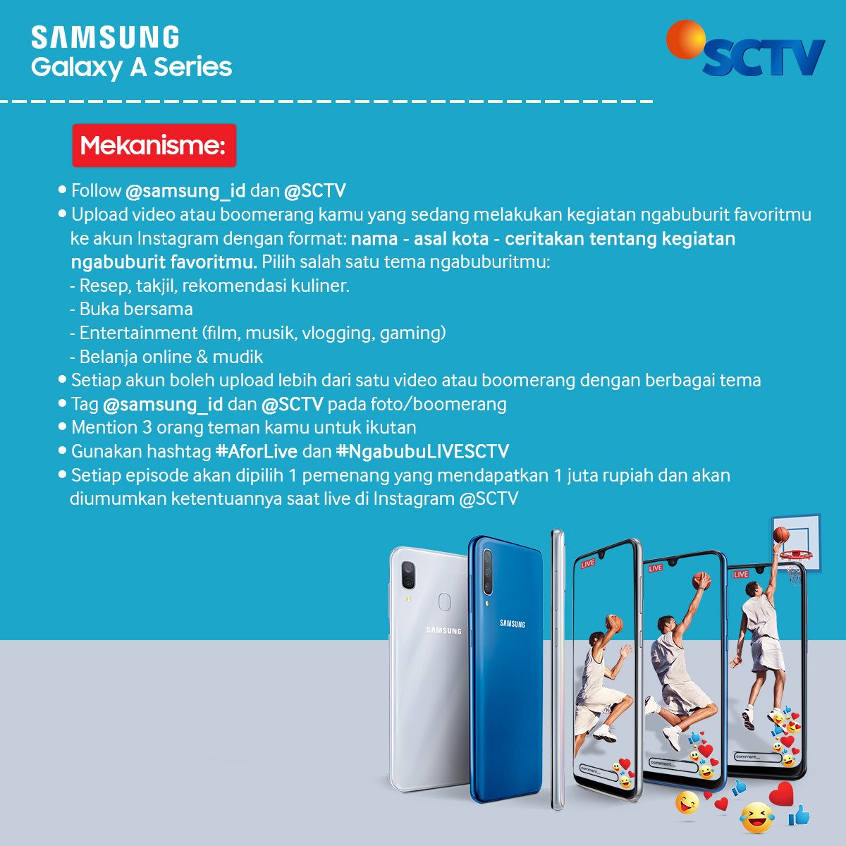 SCTV's tweet photo. SCTV Fevers bulan puasa gini, kegiatan ngabuburit favoritnya ngapain sih? Kalau ngabuburit bisa dapet duit, mau nggak?

Yuk, ikutan Telekuis #AnakLangit bersama @samsung_id. 

Mau tahu caranya?
Yuk, cek instagram SCTV atau klik https://t.co/JRH2Zg5bgG https://t.co/7g3iaZoWH3