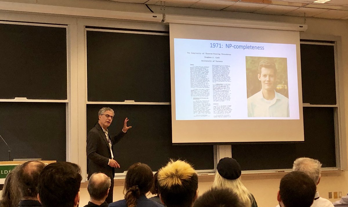 StefanSzeider's tweet image. If we ever be able to show P!=NP we will have learned something fundamental about computation, says Michael Sipser at the Symposium on 50 Years of Complexity Theory: @FieldsInstitute @UofT #ComplexityTheory #NP50 #Algorithms @MIT