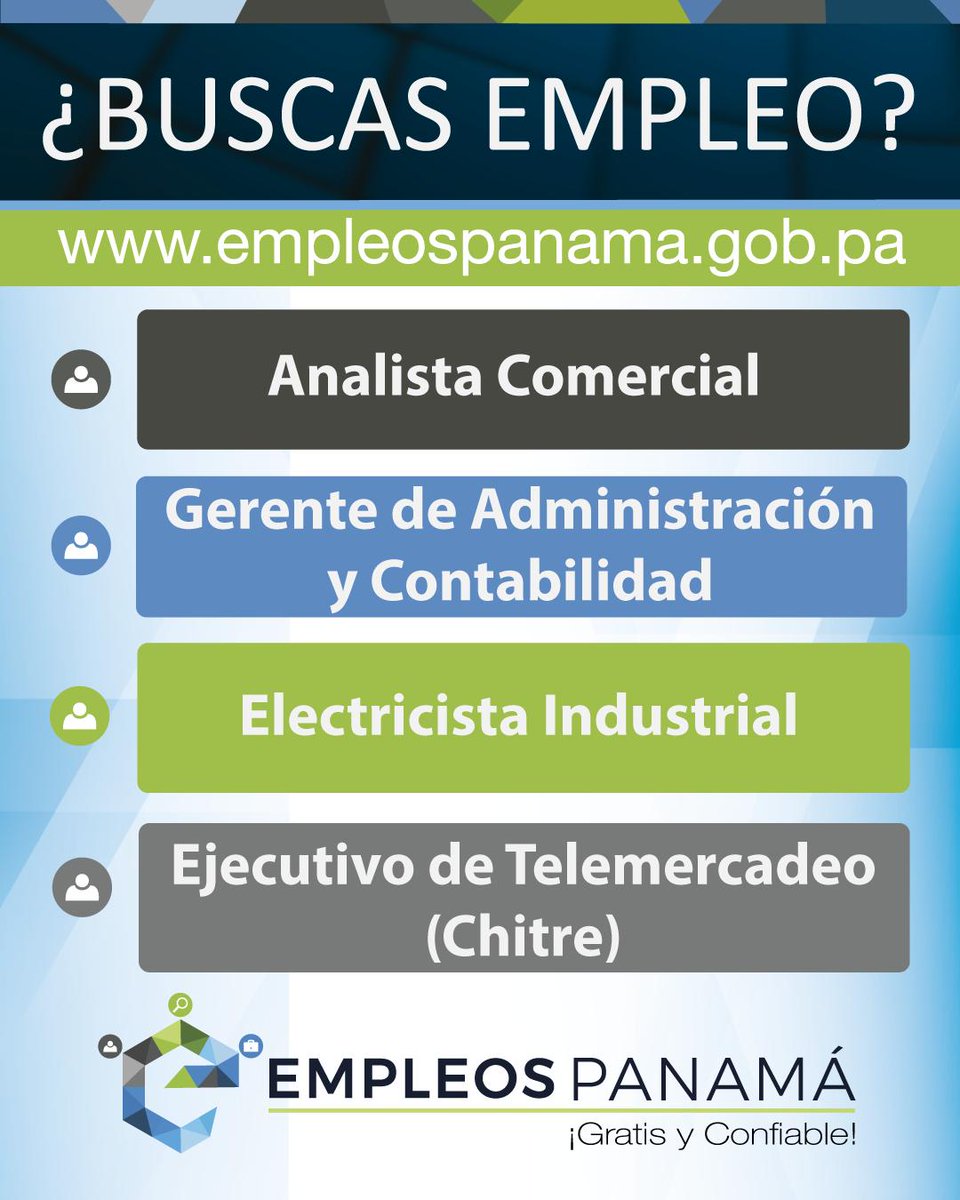 ℹ️VACANTES DISPONIBLES! 😉 REGÍSTRATE 👨🏻‍💻 en nuestro PORTAL WEB 💻 empleospanama.gob.pa , elabora tú HOJA DE VIDA 📃 y POSTÚLATE en las VACANTES!

#EmpleosPanama #GratisYConfiable #Work #Trabajo 👷🏻‍♂️ #Empleos #HojaDeVida #Mitradel #Panama 🇵🇦