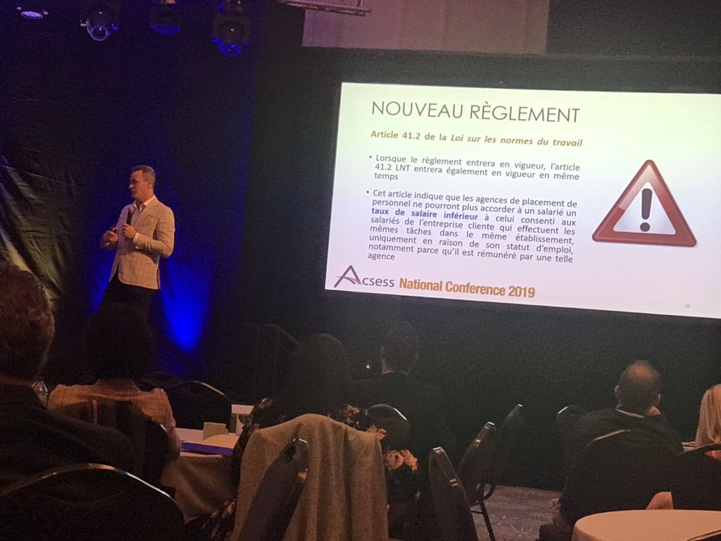 WALLCPA's tweet photo. New licensing requirements coming into effective could make operating in Quebec harder for small staffing firms. #acsess2work2019 https://t.co/HT3yErHjbo