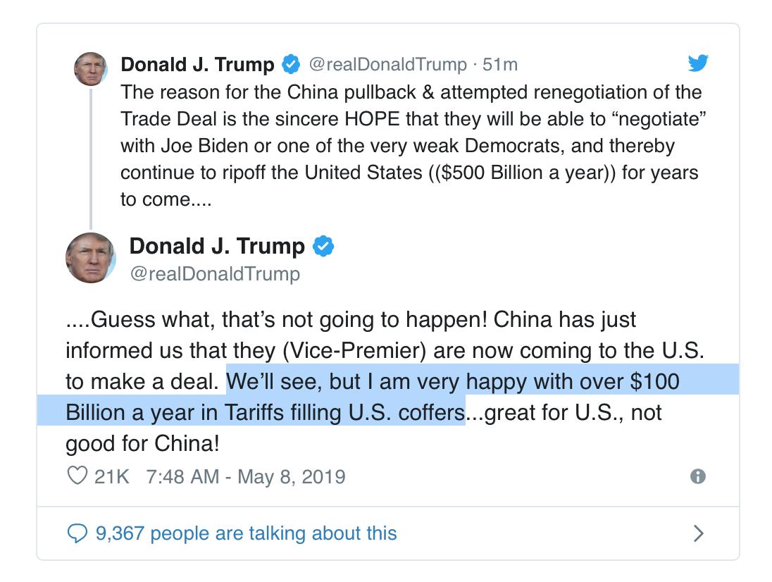 zachvat's tweet image. Our #StableGenuis president and Liar-in-Chief still pitching the line that #China pays the #tariffs.