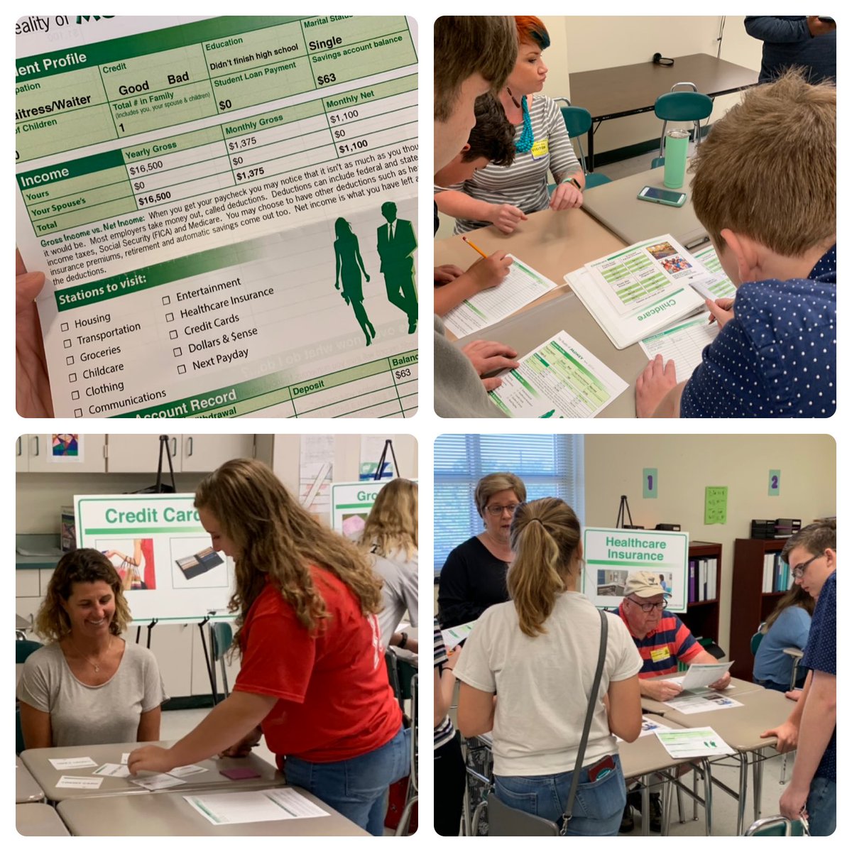 GatorMath's tweet photo. We love our #NHCSchat community partners.  #ncsecu helps teach Ss the reality of money. @Cracee222 #childcareisexpensive @murray_falcons https://t.co/zvvEKvdAhw
