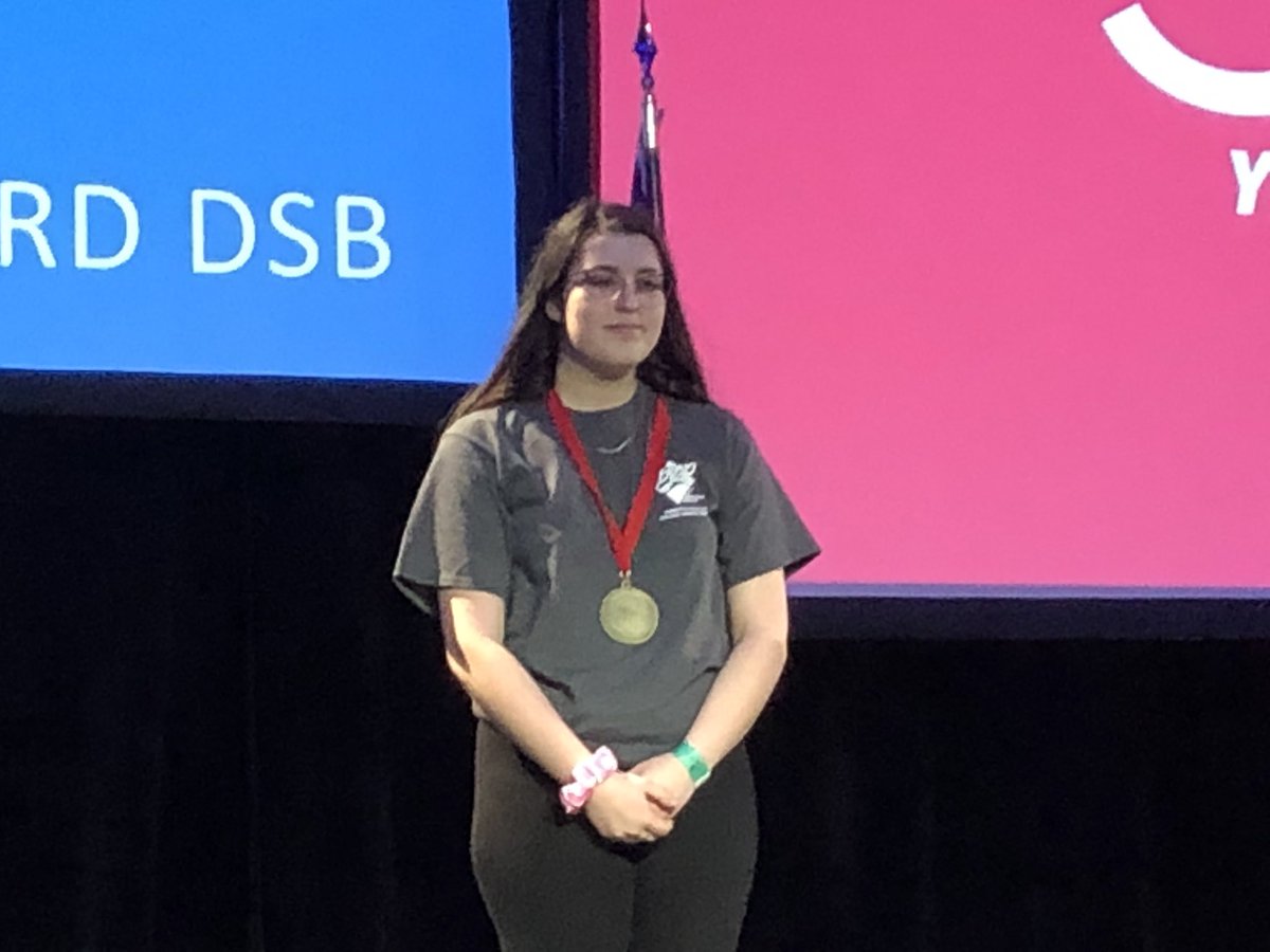TCDSBSkills's tweet image. Congratulations to Cassandra C from Mary Ward winning gold in the graphic design presentation competition!  #SkillsON2019, @TCDSB, #TeamTCDSB, @MWCSSPrincipal