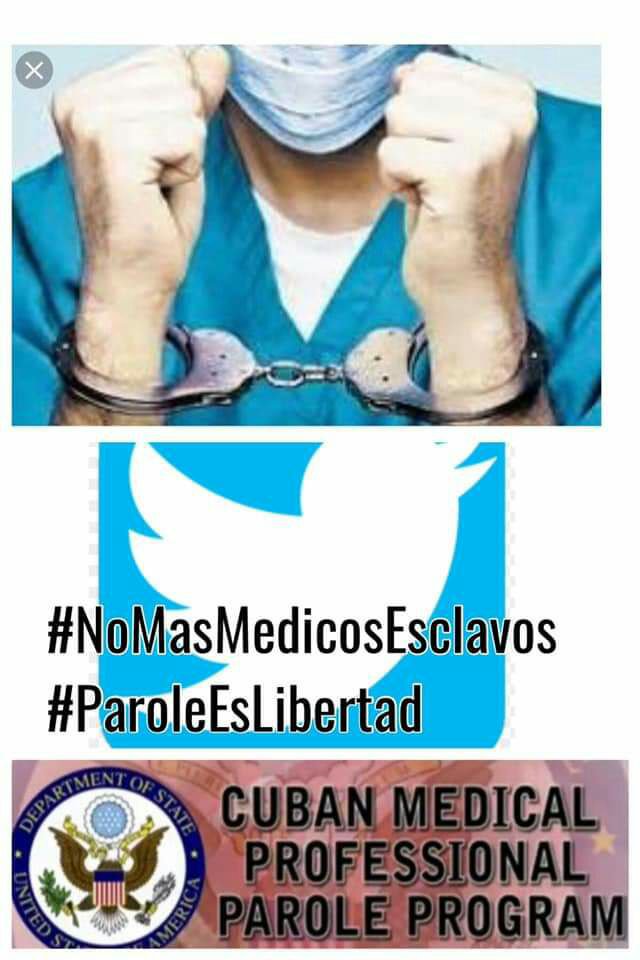yanisle52807777's tweet photo. @SenRubioPress @SenatorMenendez @SenRickScott @SecPompeo @StateDept #necesitamoselparole
#queremoselparole
#loqueremosya
#CMPPSÍ
#NoMasMedicosEsclavos
#NoMasEsclavitudModerna
Por nuestra dignidad como profesionales, por nuestra libertad pedimos la reapertura del CMPP
@juanjuanalmeida @marcorubio
@POTUS @martinoticias https://t.co/xuTWzrm4Cw