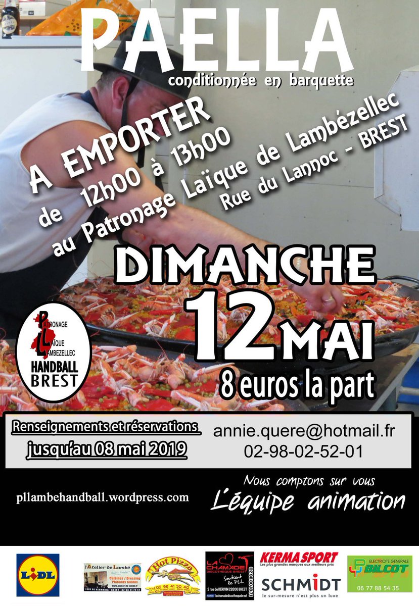 PLLhand's tweet photo. RAPPEL: PAELLA à emporter le dimanche 12 mai 2019 https://t.co/77GEEs1oZQ https://t.co/VJ19xpIRvJ