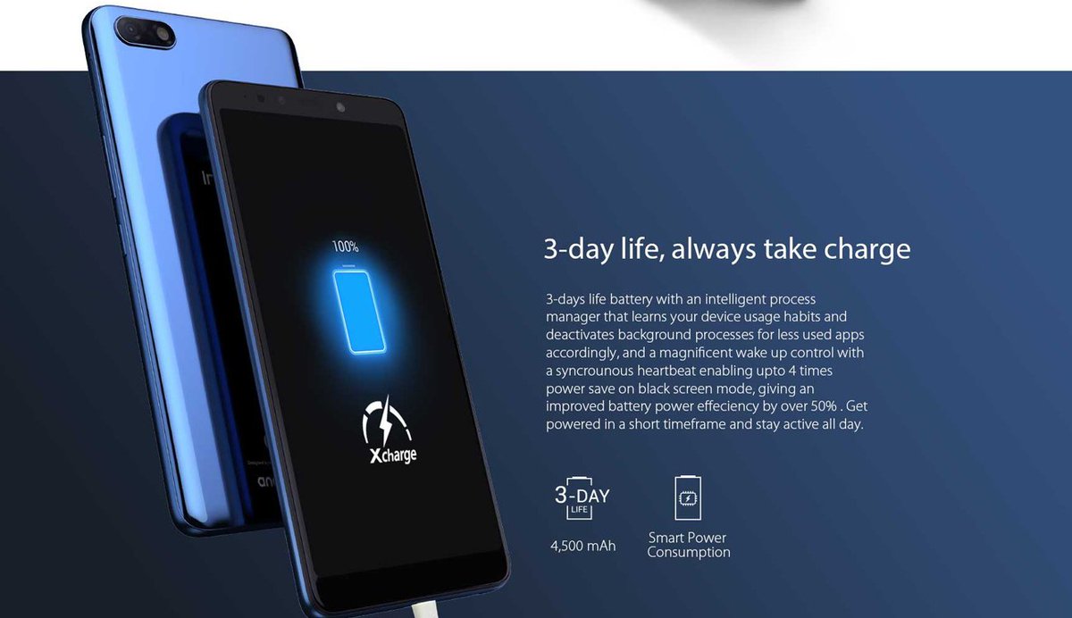 InfinixMobileTZ's tweet photo. 1. Smart Battery. licha ya kwamba #InfinixNOTE5 ina 4500mAh pia ina Smart Battery inayo weza kusoma matumizi yako na kuboresha maisha ya battery kuwa marefu mpaka siku 3 bila ku charge 🔋 https://t.co/krVDq7T30s