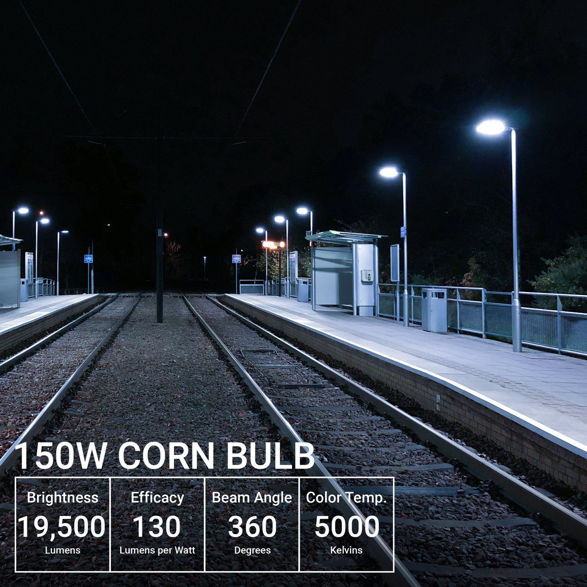 Our 150W LED Corn Bulb Light boasts an incredible output with minimal energy use and cuts down your electricity bill by up to 82%.