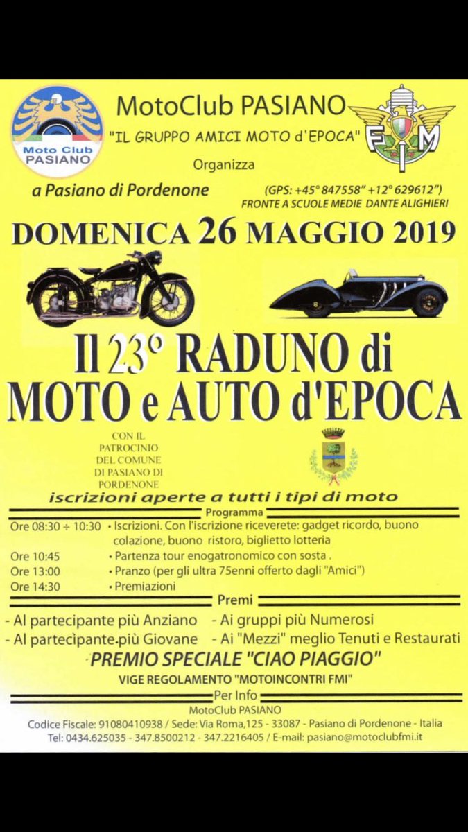 Baffoway's tweet photo. DOMENICA 26 MAGGIO VI ASPETTIAMO AL MOTO RADUNO A PASIANO DI PORDENONE #motoclubpasiano #pasianodipordenone https://t.co/1umNoIIJNP