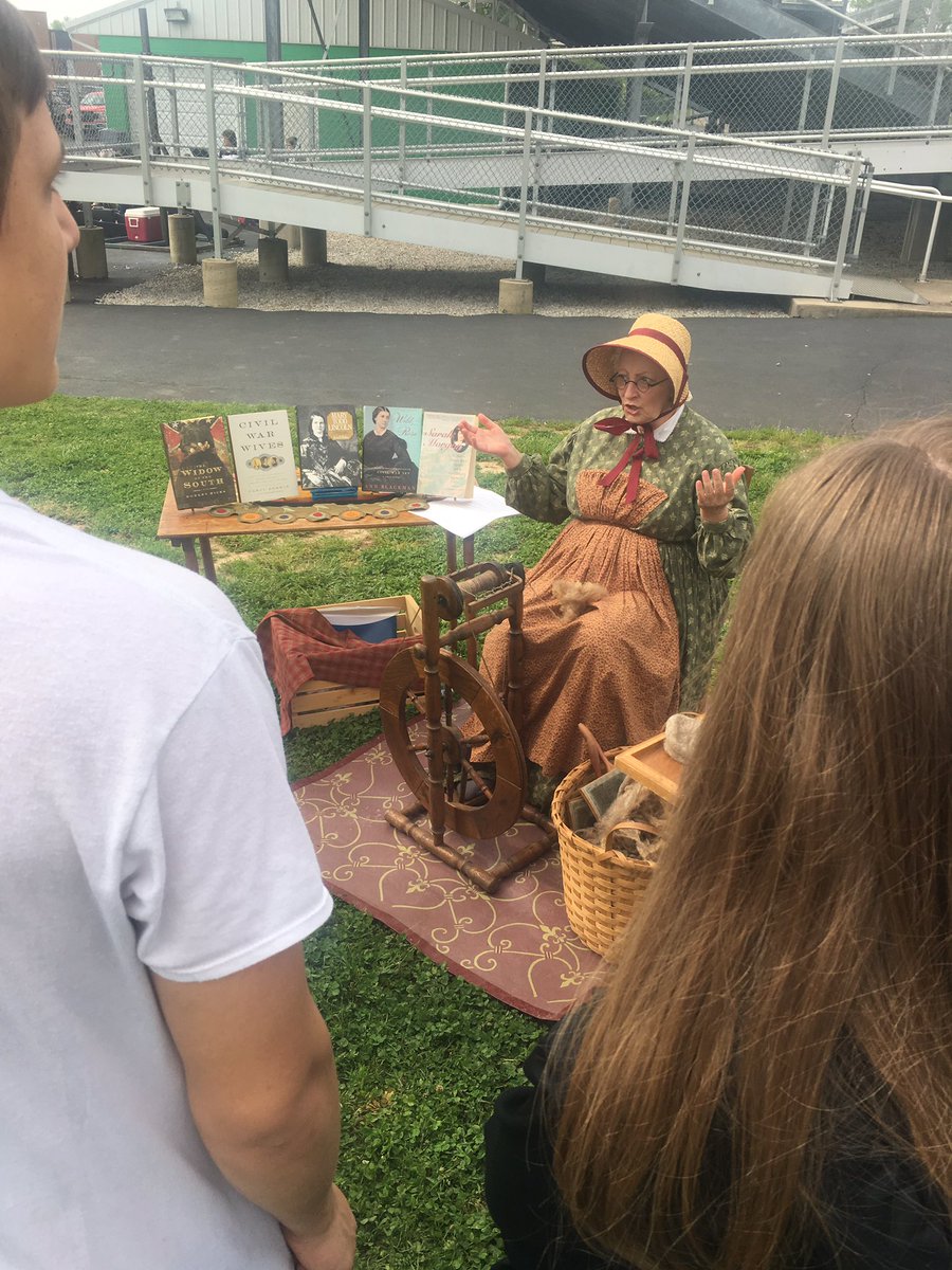 Deb Cambron informs 7th graders about a woman’s role in Civil War life. I highly suggest taking a book recommendation from her-Civil War Wives was a page turner! #SGMSCivilWarDay