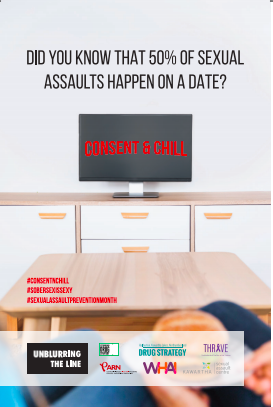 50% of sexual assaults occur on a date and 27% in a bar or restaurant. Consumption rates rise with increased access and availability of alcohol, and so do the social harms. 
#ConsentNChill #SoberSexIsSexy #UnblurringTheLine