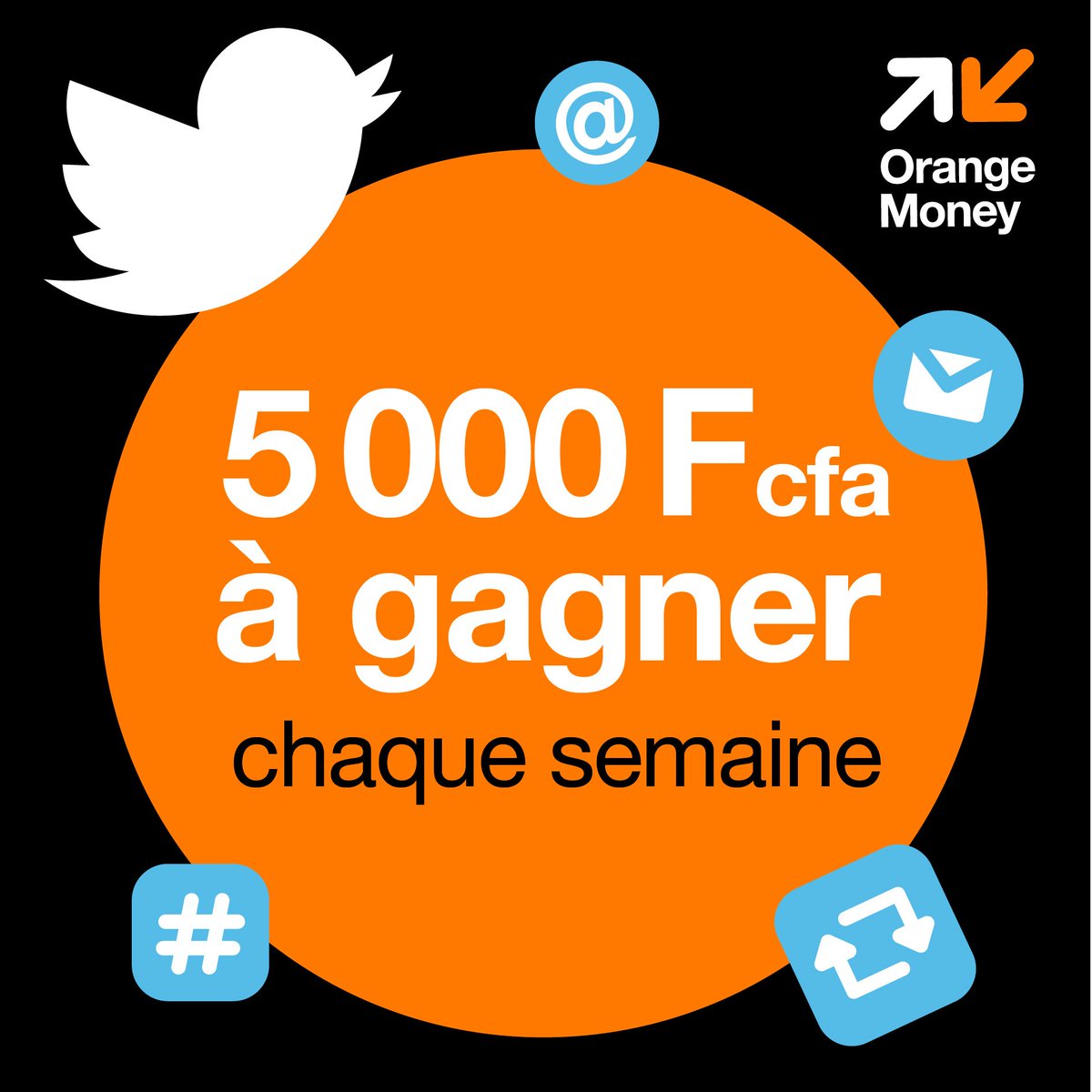 orange_sn's tweet photo. En plus des 7 enveloppes de 100 000 F CFA, gagne par tirage au sort 5 000 F CFA cette semaine. 
Like, retweete et mentionne ton best ! 
Beneen Suukaru koor ngay am foofu

#OrangeMoney #144# #MoomRekkLa 

Ibou https://t.co/mIFlz7QjsI