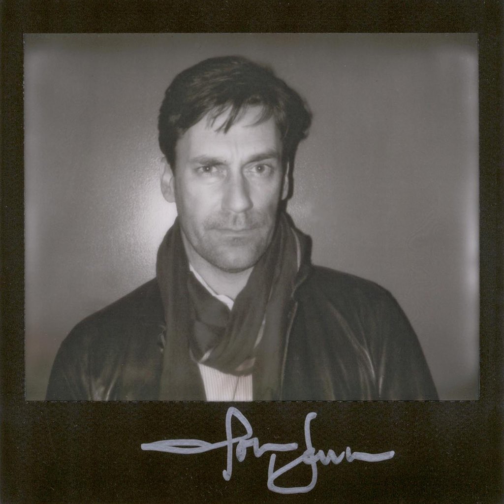 portroids's tweet photo. Jon Hamm backstage at Pardcast-A-Thon 2011. That year I was shooting black frame B&W film and inadvertently used the wrong camera and took a color photo of Jon first. I had him sign it this year at #PCAT19. Incl. the B&W shot for reference. @polaroidorignls @smiletrain #JonHamm https://t.co/Z3QWk3lNOU