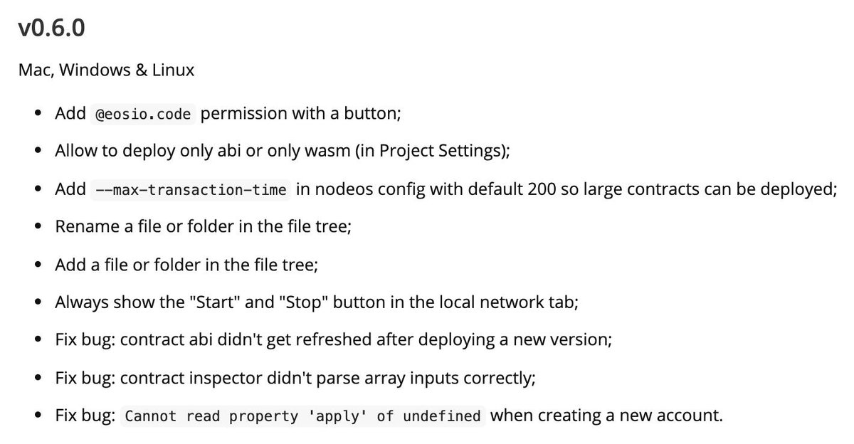 obsidian_labs's tweet image. #EOSStudio v0.6.0 has just been released for #macOS , #Windows and #Linux! 

🚀🚀🚀 Have a look at our RELEASE NOTES community.eosstudio.io/-46/release-no… … for details!

#coding #eosio #ide #BUIDL @block_one_