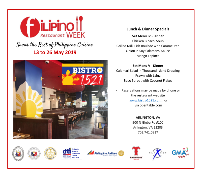 philippinesusa's tweet photo. Craving for authentic Filipino food? Join us for Filipino Restaurant Week on 13-26 May 2019! Let's gather our friends & family & visit the place to enjoy good food & Filipino hospitality. Savor the best of Philippine cuisine!
#FRW2019 #explorefilipinofood #explorefilipinoflavors https://t.co/M7lcGd3WNV