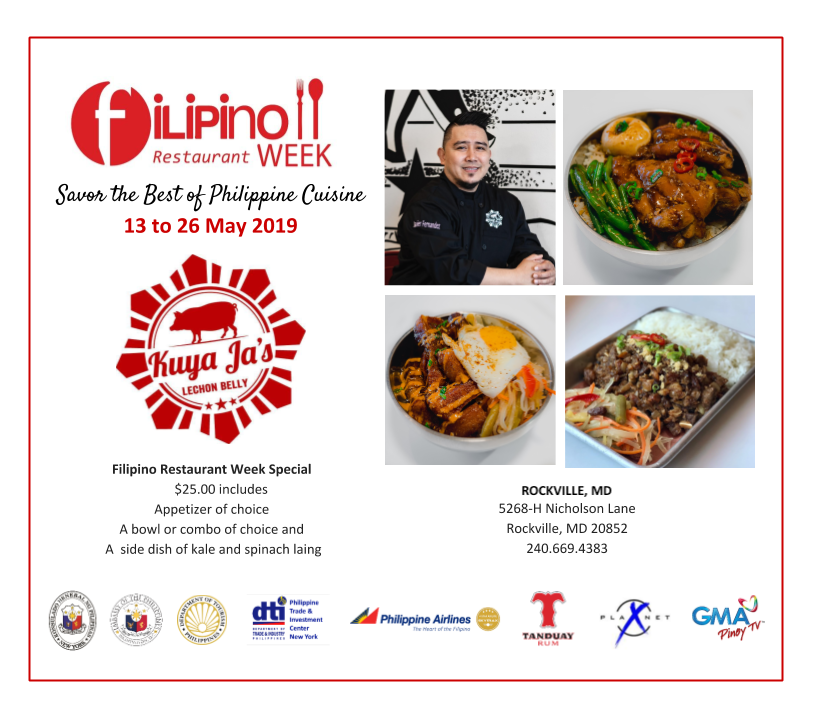 philippinesusa's tweet photo. Craving for authentic Filipino food? Join us for Filipino Restaurant Week on 13-26 May 2019! Let's gather our friends & family & visit the place to enjoy good food & Filipino hospitality. Savor the best of Philippine cuisine!
#FRW2019 #explorefilipinofood #explorefilipinoflavors https://t.co/M7lcGd3WNV