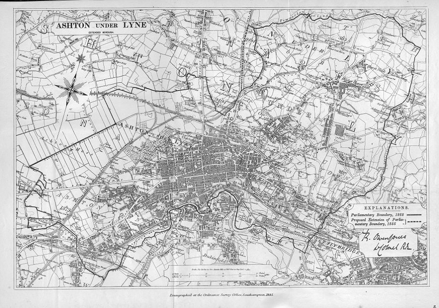 antiquemapsuk's tweet photo. https://t.co/rn52GMrIHO Sold today this #OrdnanceSurvey #antiquemap of #AshtonunderLyne published by the #BoundaryCommission in 1885. Most other #townplans and #countymaps in stock at Frontispiece Ltd of #CanaryWharf. #ancestry #history #family #heritage #familytree #genealogy https://t.co/V3GyjC0Q7h