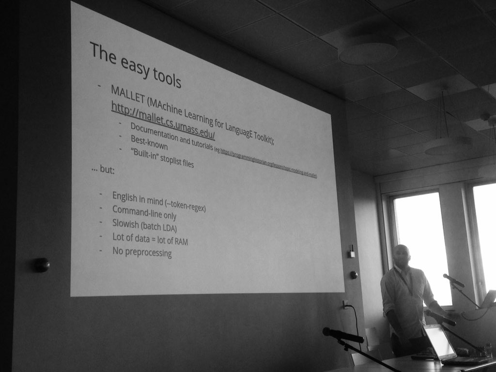 schambers3's tweet photo. @_shengche mentions the @ProgHist lesson on topic modelling with mallet https://t.co/25MEPOMK0X #DATeCH2019 #kbrlab https://t.co/yjxSHGgJm9