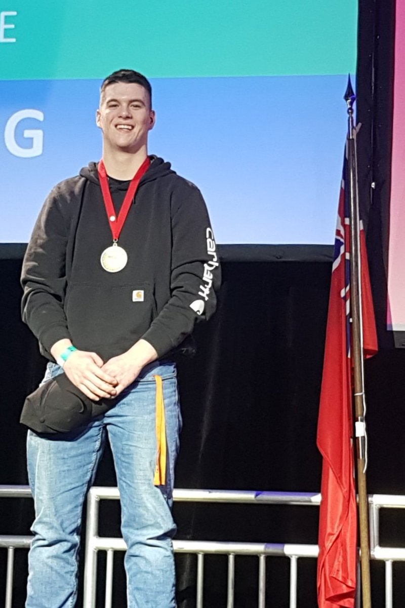 Geo_Fletch's tweet photo. Congratulations to Myles on his GOLD MEDAL performance in Welding at the Ontario Technological Skills Competition! Nationals in Halifax is next! #SkillsON2019 @port_high @PortColborne @dsbn @DSBNTech https://t.co/rN7v2S6ouN