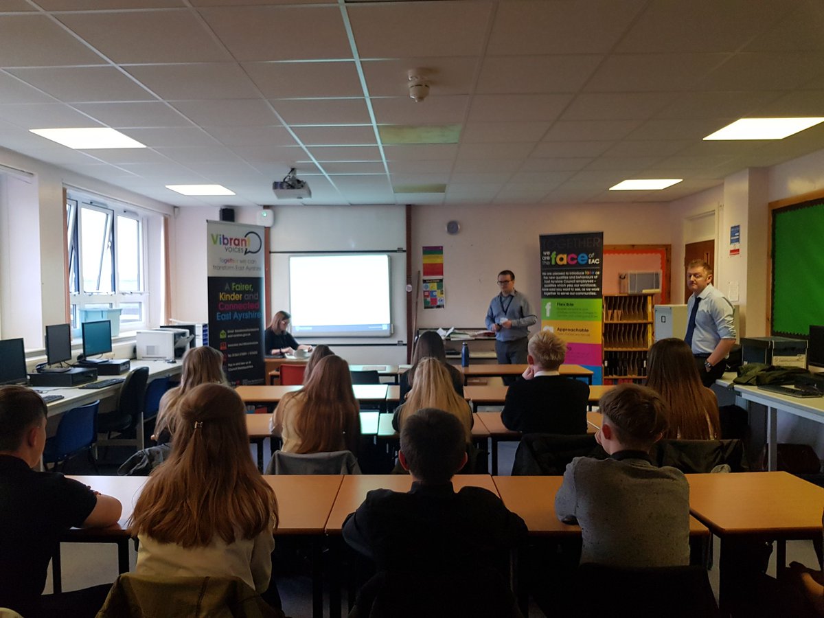 DYWAyrshire's tweet photo. Today we kicked off #Learn4Work today at @DoonAcad with S3 pupils and participating businesses @EastAyrshire @costleyhotels @CC_Patisserie @Shire_HA 😀

We are looking forward to hearing the pupils outcomes tomorrow! #DevelopYourFuture https://t.co/Rsf6F2FCUX