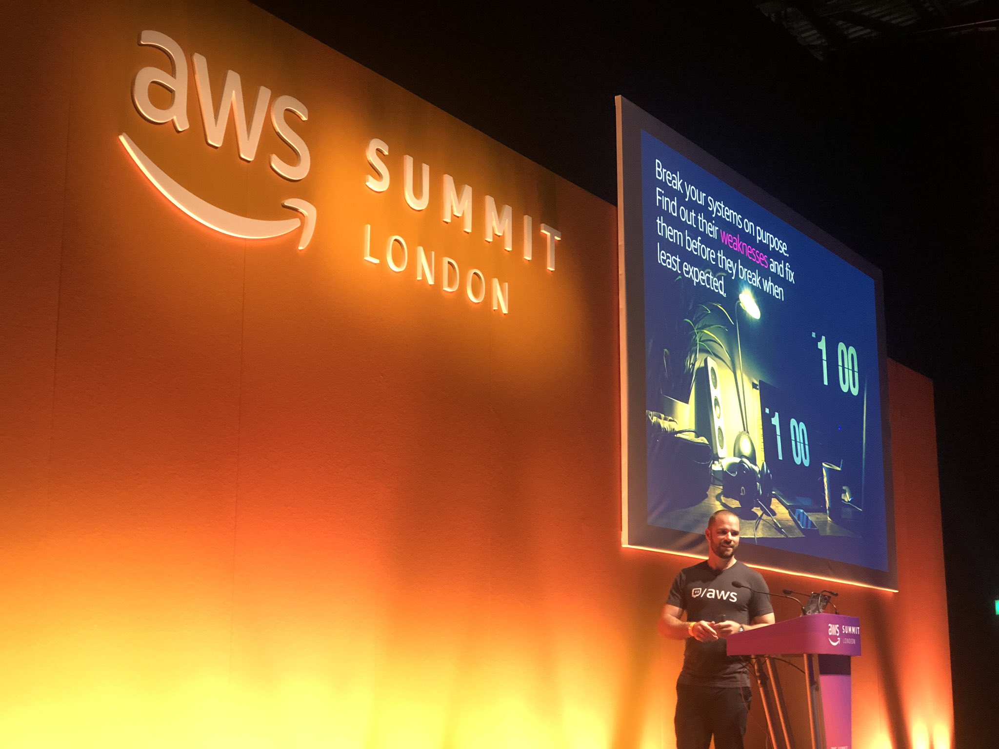 Adrian Horn presenting at AWS Summit London