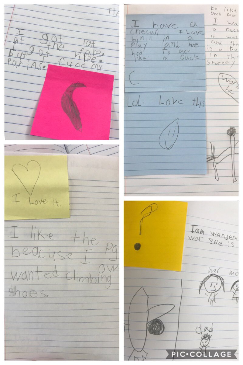 MrsDaley_ELA's tweet image. First graders use stop and jots to write long off a post it! #connections #lolmoments #favoriteparts #wondering @BayviewESchool @MTPSpride