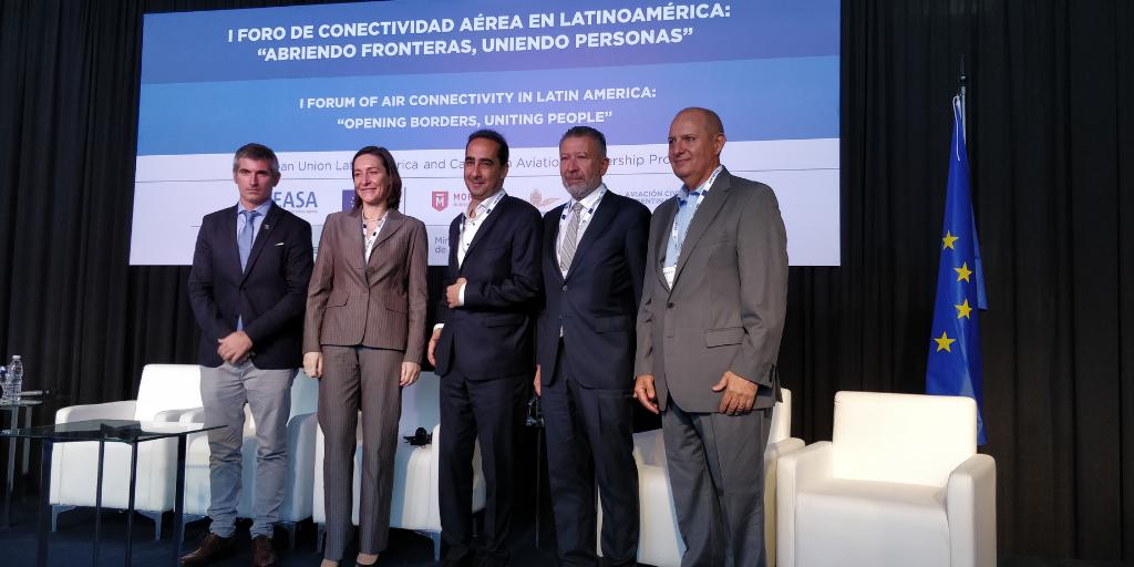 EASA's tweet photo. Launch of 1st Aviation Connectivity Forum between EU & Latin American and Caribbean countries at Morón airport within framework of EU-LAC APP project funded by #EU through #foreignpolicyinstrument implemented by @EASA with @MindeTransporte @ANACargentina @MoronGobierno @UEenARG https://t.co/pXktoIkrwl
