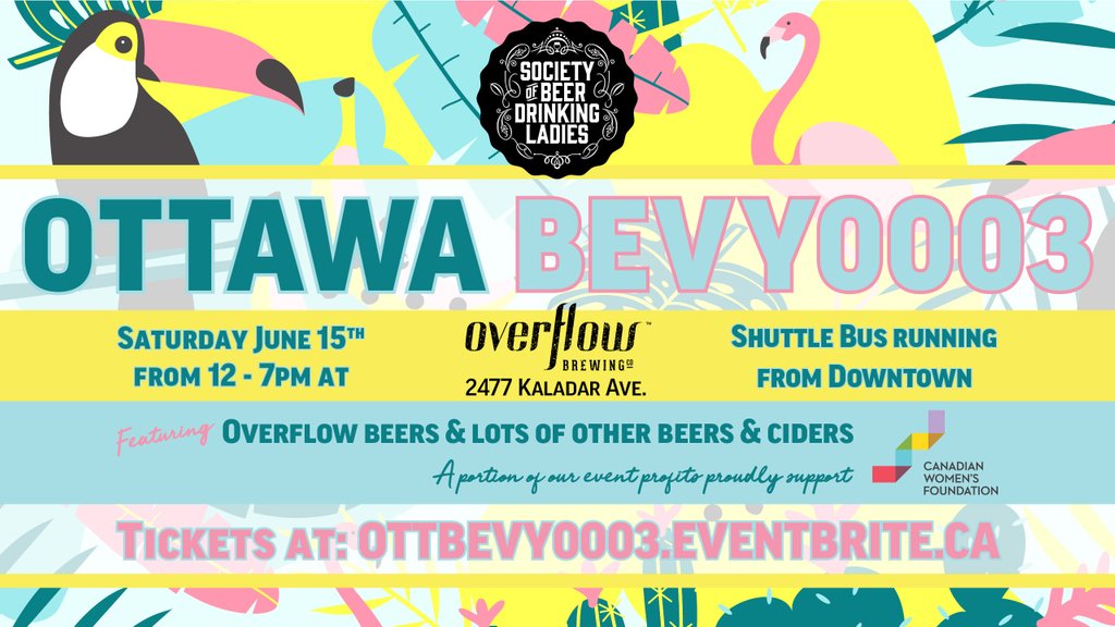 🎟️Tickets on sale NOW!🎟️
#OTTBevy0003 is going to be the party of the summer ☀️ in our nation's capital 🙌  Be there June 15th!

We're taking over @OverflowBrewing &amp; pouring a bunch of guest beers as well.  🍻 

Don't miss it!  😎
ottbevy0003.eventbrite.com/?aff=Twitter

#ottawa #ottawabeer