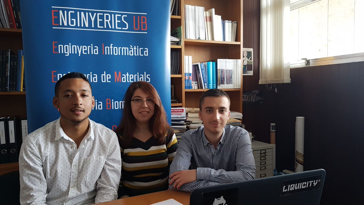 MaterialsUB's tweet photo. Els tres alumnes del Grau de Materials @QuimicaUB @UniBarcelona finalistes a la 5 Edición Desafío de Selección de Materiales 2019 @GrantaDesign preparats per exposar en breu i via online, el seu treball Aislante térmico y acústico sostenible @caminosupm @La_UPM #materials #design https://t.co/XnxKbPAqG9