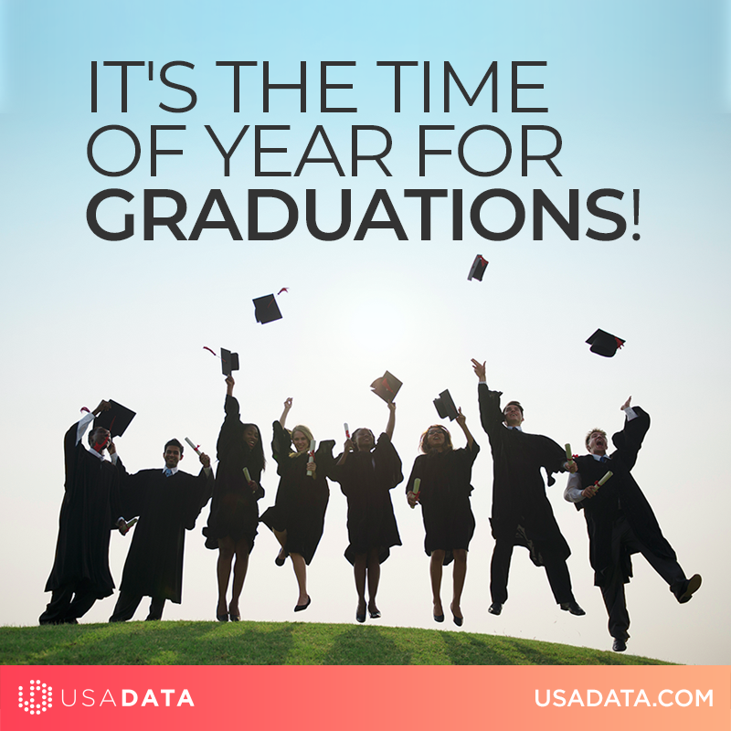 usadata's tweet photo. It's the time of year for Graduations! #sl360 and #usadata can help you find the best way to find and market to graduates. Give us a call today - 800.395.7707! #graduation #marketing https://t.co/xzbSmdCngj