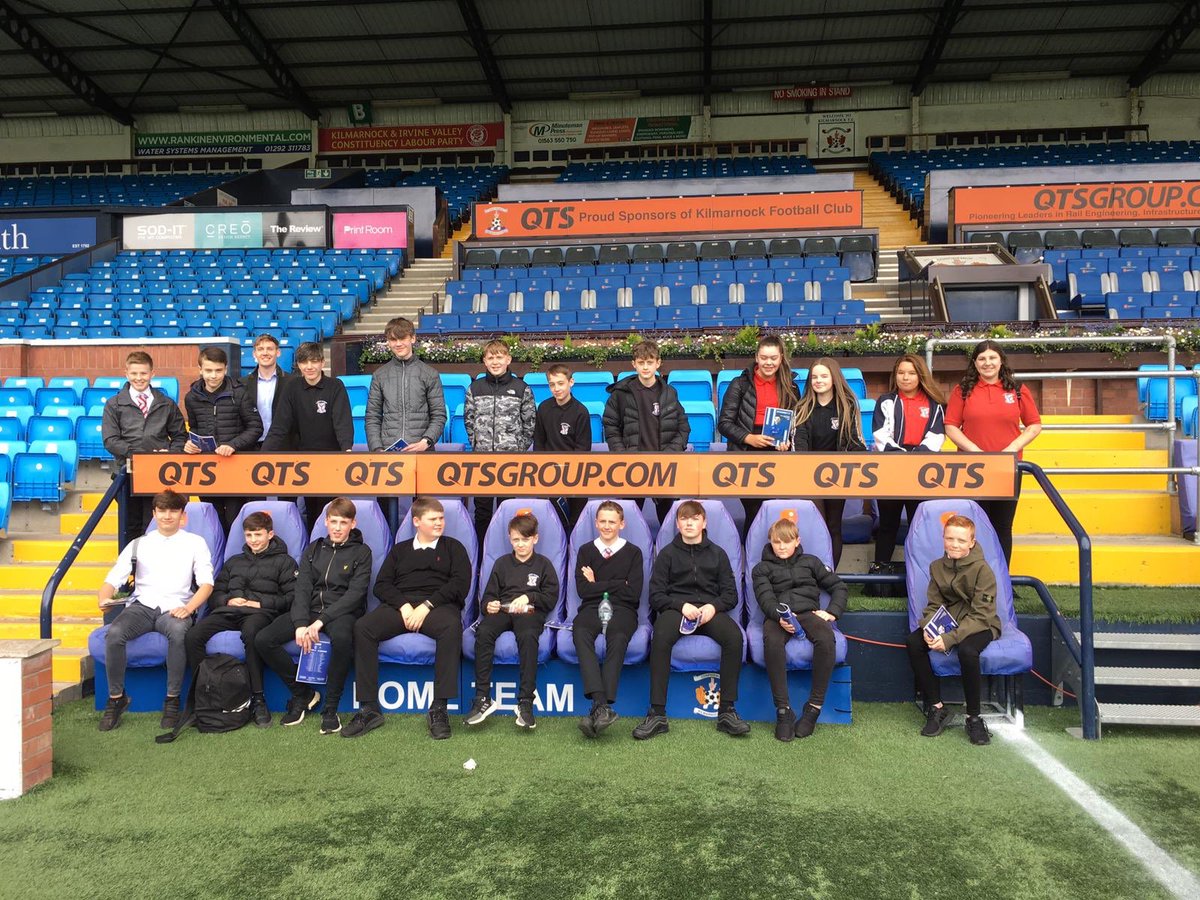 LoudounEnglish's tweet photo. S2 pupils involved in our football literacy workshops developed their skills in a press conference with former @loudounacademy1 pupil @gregkiltie! We even got a tour of the @kilmarnockfc stadium! Thank you to Paul and @EAClynseyH for organising! https://t.co/UEepmTugSj