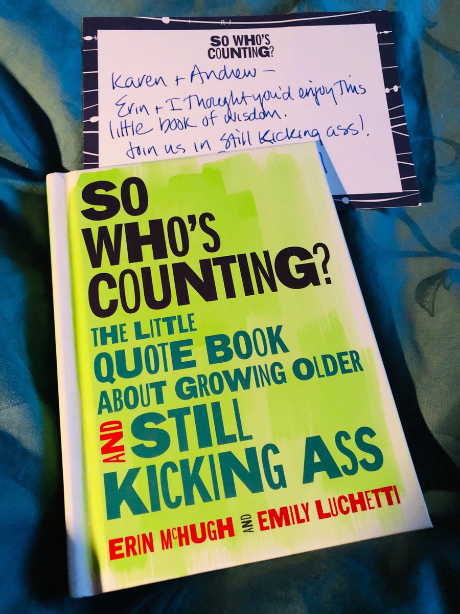 Thank you! RT <a href="/KarenAndAndrew/">Page and Dornenburg</a>: Speaking of ⁦@EmilyLuchetti⁩:  Most Kick-Ass Birthday Present for People of A Certain Age:  A copy of Emily’s new book with ⁦<a href="/ErinHere/">Erin McHugh</a>⁩ “SO WHO’S COUNTING? The Little Quote Book About Growing Older And Still Kicking Ass”
