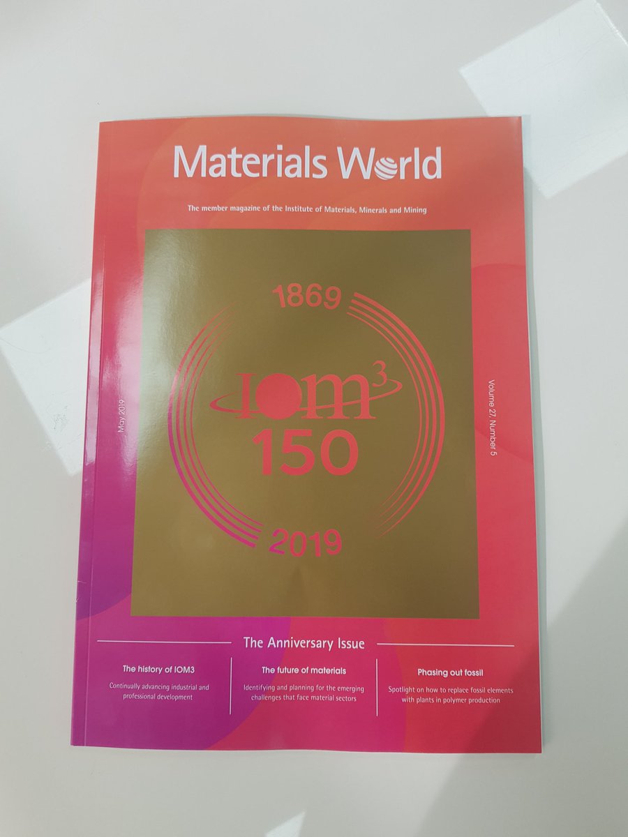 materialsworld's tweet photo. It's here! Look out for your anniversary copy of #MaterialsWorld magazine. Also, this month we're removing our paywall so everyone can read the news &amp; features, which will be available online from May 15th #stem #editorial https://t.co/26h8IJemaO