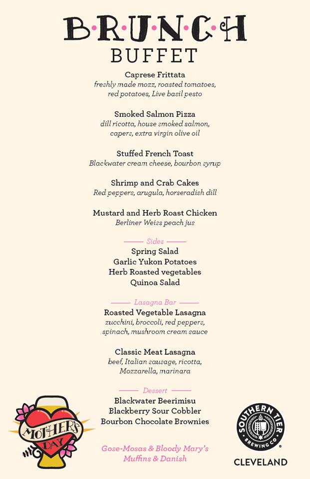 Mother's Day is right around the corner &amp; this is our delicious brunch menu. What are you waiting for? Make your Mom happy and call (440) 484-4045 now for reservations! 💐