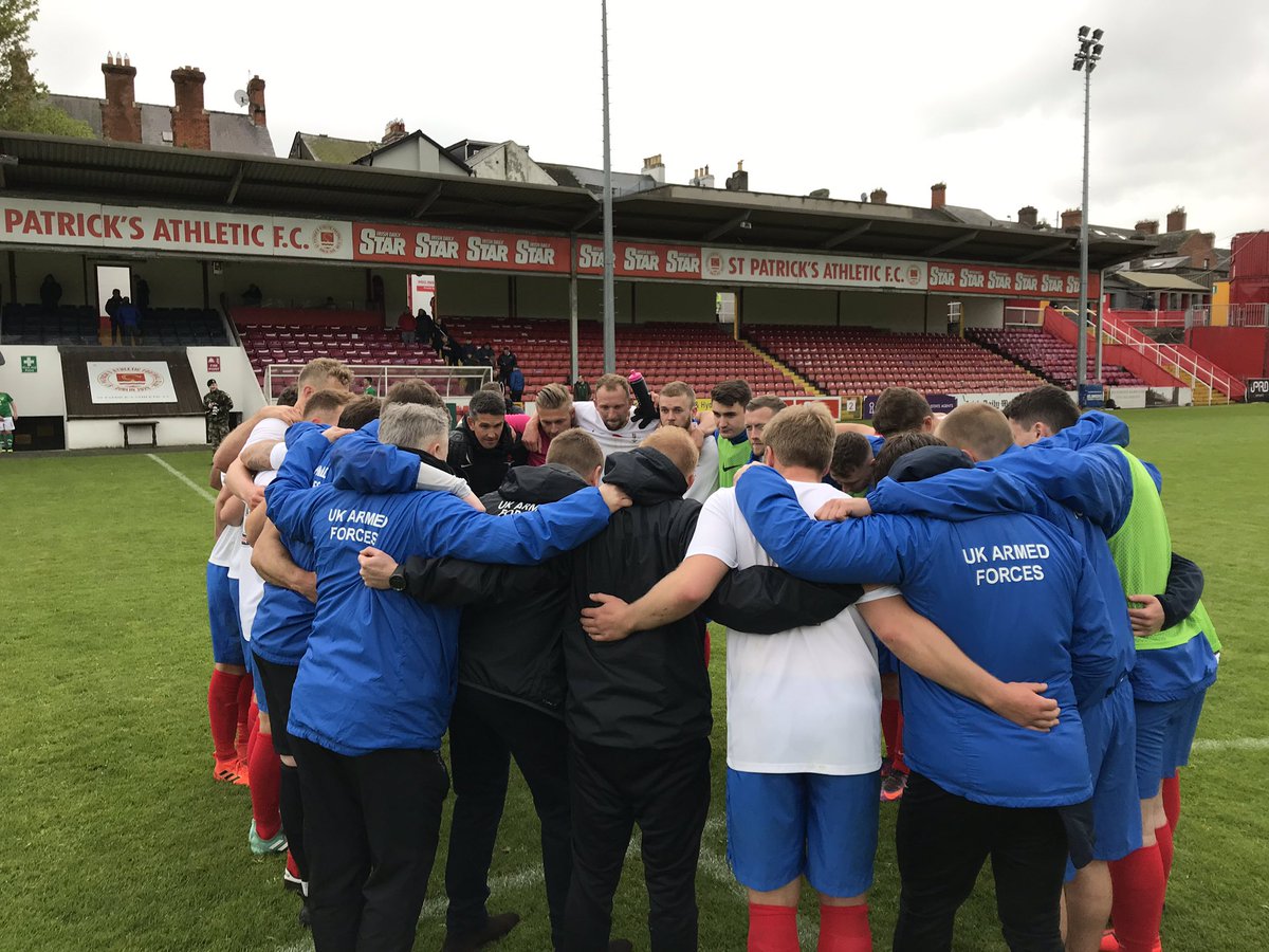 UKArmedForcesFA's tweet photo. Full time here in Dublin. A 2-1 win for @UKArmedForcesFA Thank you to @defenceforces for a very strong and competitive fixture. #threeteamsasone #bestofthebest @NavyFootball1 @Armyfa1888 @RAFFootball @iProSport @BFBS_Sport https://t.co/qB5ax0BBTy