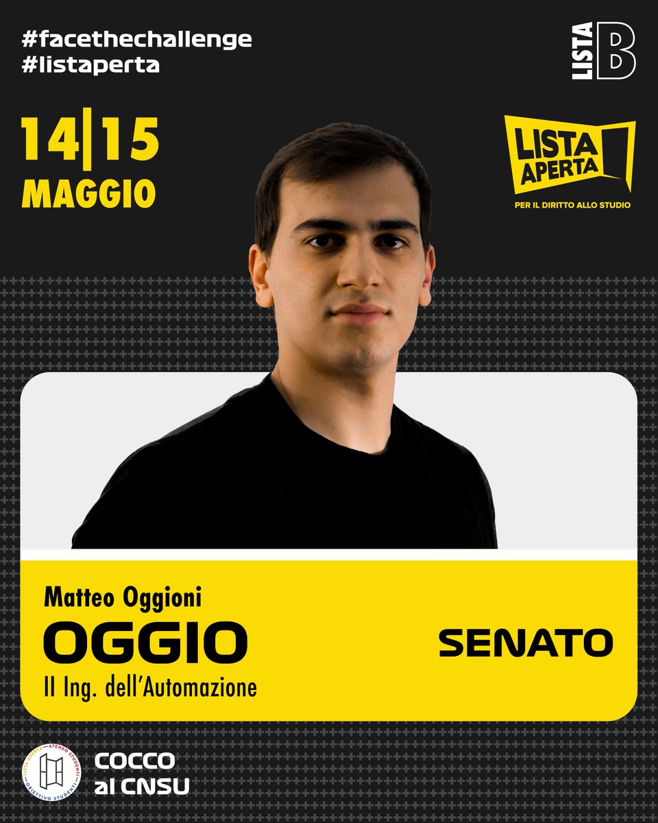 ListAperta's tweet photo. [ELEZIONI 2019]
[CANDIDATI CONSIGLIO DI AMMINISTRAZIONE]
Il 14 e 15 maggio, vota OGGIO, BURA e SARA per il Senato Accademico!
IG: https://t.co/gheD3Cgzyd
FB: https://t.co/XKe7MvSKn0 https://t.co/gzeq0rckDJ