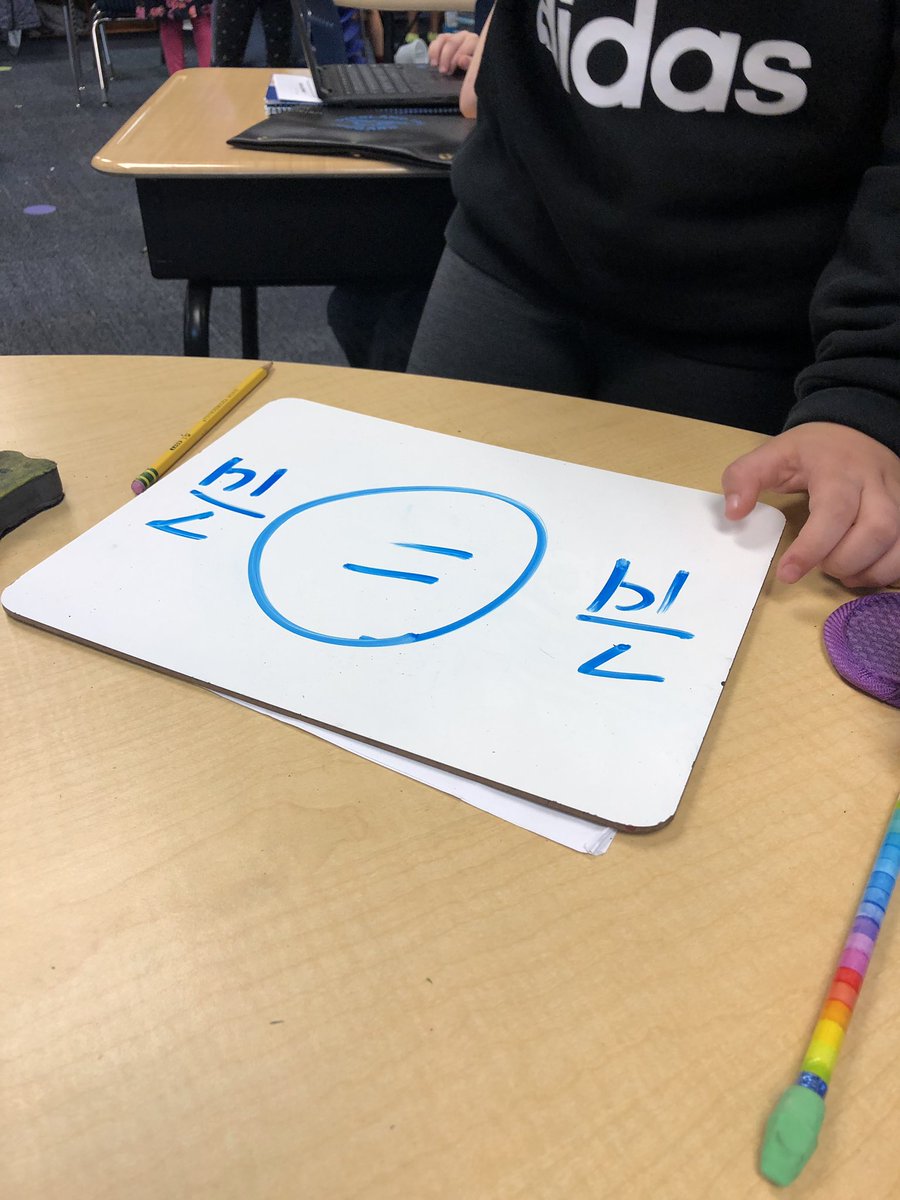 GillianReising's tweet photo. Comparing fractions using manipulatives helps students see and understand #math #teamote https://t.co/SgKr6PapBX