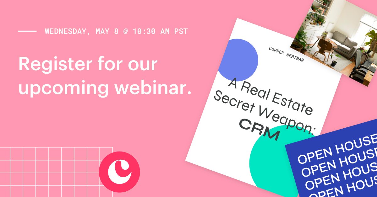 CopperInc's tweet image. Work in real estate? What if we told you you can automate your biggest time-wasters?

TODAY, we'll show you all the ways that you can using a CRM.

#CopperWebinar: bit.ly/2WvYJTt