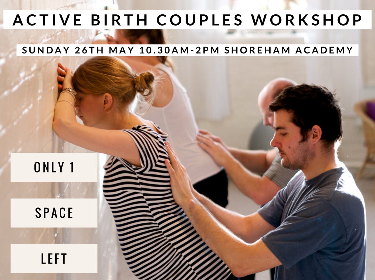 Only one Space left for the next Active Birth Couples Workshop
On Sunday 26th May at The Shoreham Academy, Shoreham. 10.30am to 2pm book now! #antenatal #antenataleducation #birthpartner #parentstobe