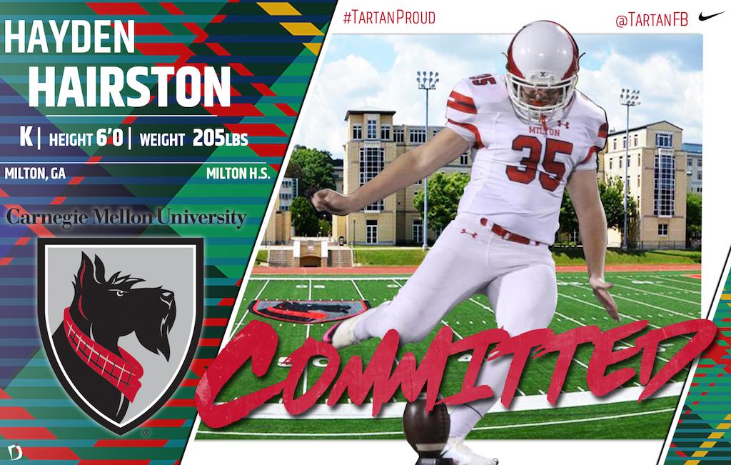 Carnegie Mellon Football (@tartanfb) on Twitter photo Welcome to the family, <a href="/hayden_hairston/">Hayden Hairston</a>. #ProudTartan <a href="/tartanathletics/">Carnegie Mellon Athletics</a> <a href="/CarnegieMellon/">Carnegie Mellon University</a> Welcome to the family, <a href="/hayden_hairston/">Hayden Hairston</a>. #ProudTartan <a href="/tartanathletics/">Carnegie Mellon Athletics</a> <a href="/CarnegieMellon/">Carnegie Mellon University</a>