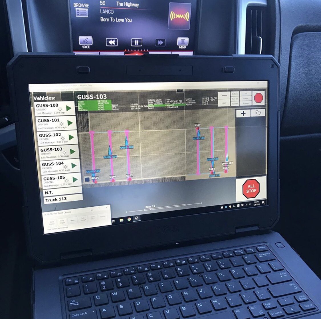 GussAutomation's tweet image. This is living the #GUSS life...in my truck watching 6 sprayers that are 2 hours away from me #autonomous #innovation #pistachio #almond #myjobdependsonag #robot #ag #unmanned #driverless #citrus #gamechanger