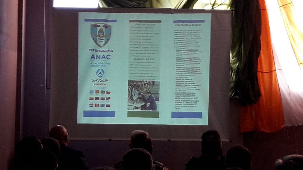 JorgeFavaloro's tweet photo. FuerzaAerea_Arg : #AHORA Comenzó el "Congreso de Escuelas Técnicas Aeronáuticas " en la Sala de Simuladores del Escuadrón Aéreo ubicado en la Base Aérea Militar de Morón #INAC #CIATA #ANAC #CPIAYE #UNDEF #CIPE #OrgulloDePertenecer #FuerzaAéreaArgentina https://t.co/VmdR8QCQPL