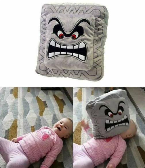 GJ_Pete's tweet image. A pillow parents can get behind. #mario #thwomp