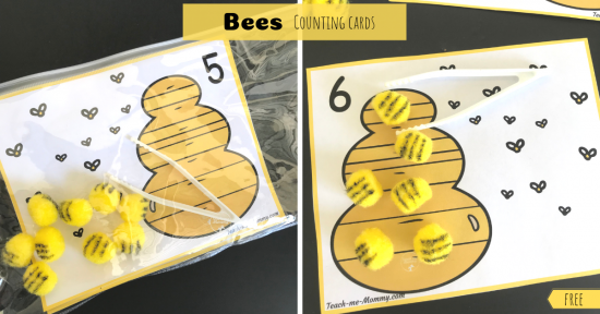 MSOM_Blog4Moms's tweet image. Bee Counting Cards #preschool - Teach Me Mommy buff.ly/2V36X41