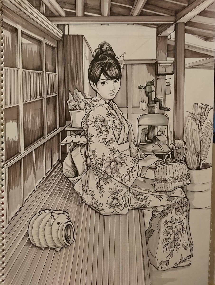 superdrk777's tweet photo. #illustration
#drawing
#lighting
#castshadow
#デッサン

ライティングの習作。
こちらは、
浴衣の輪郭を 白抜き。 https://t.co/O11nHCF8OC