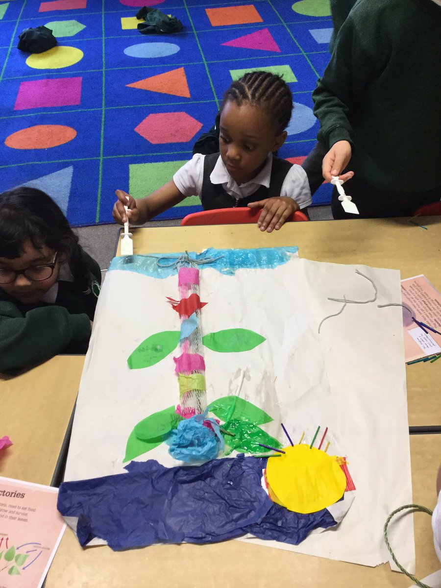 SpringCPS's tweet image. Year 2 getting creative! Making diagrams to show how plants stay healthy and make their own food 🌷 #science #year2science