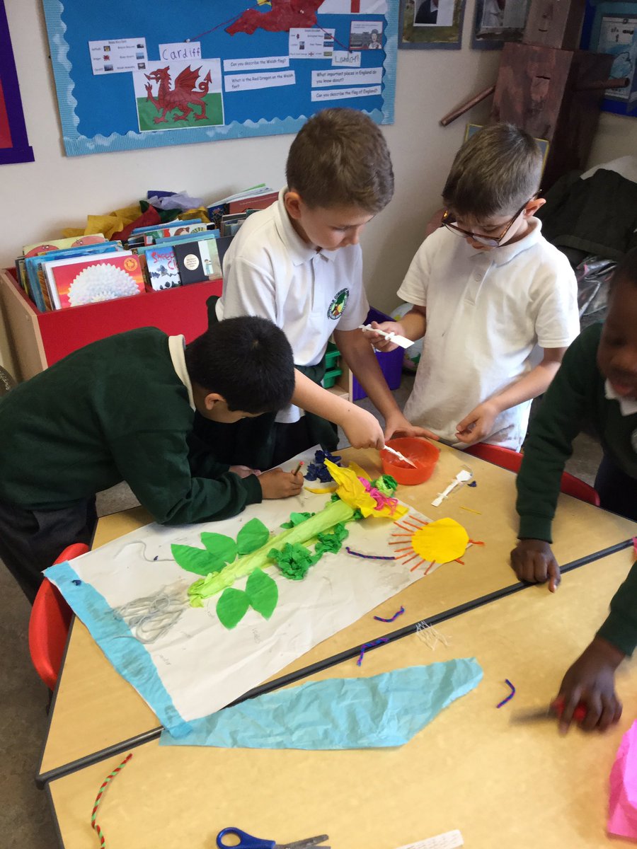 SpringCPS's tweet image. Year 2 getting creative! Making diagrams to show how plants stay healthy and make their own food 🌷 #science #year2science